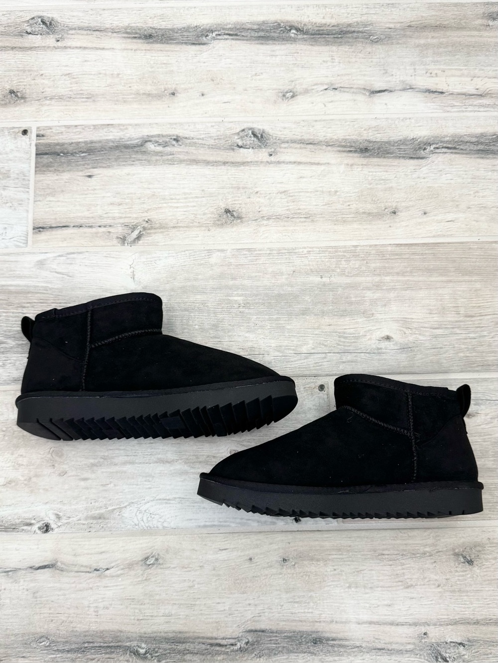 Soda Black Ankle Faux Suede Boots